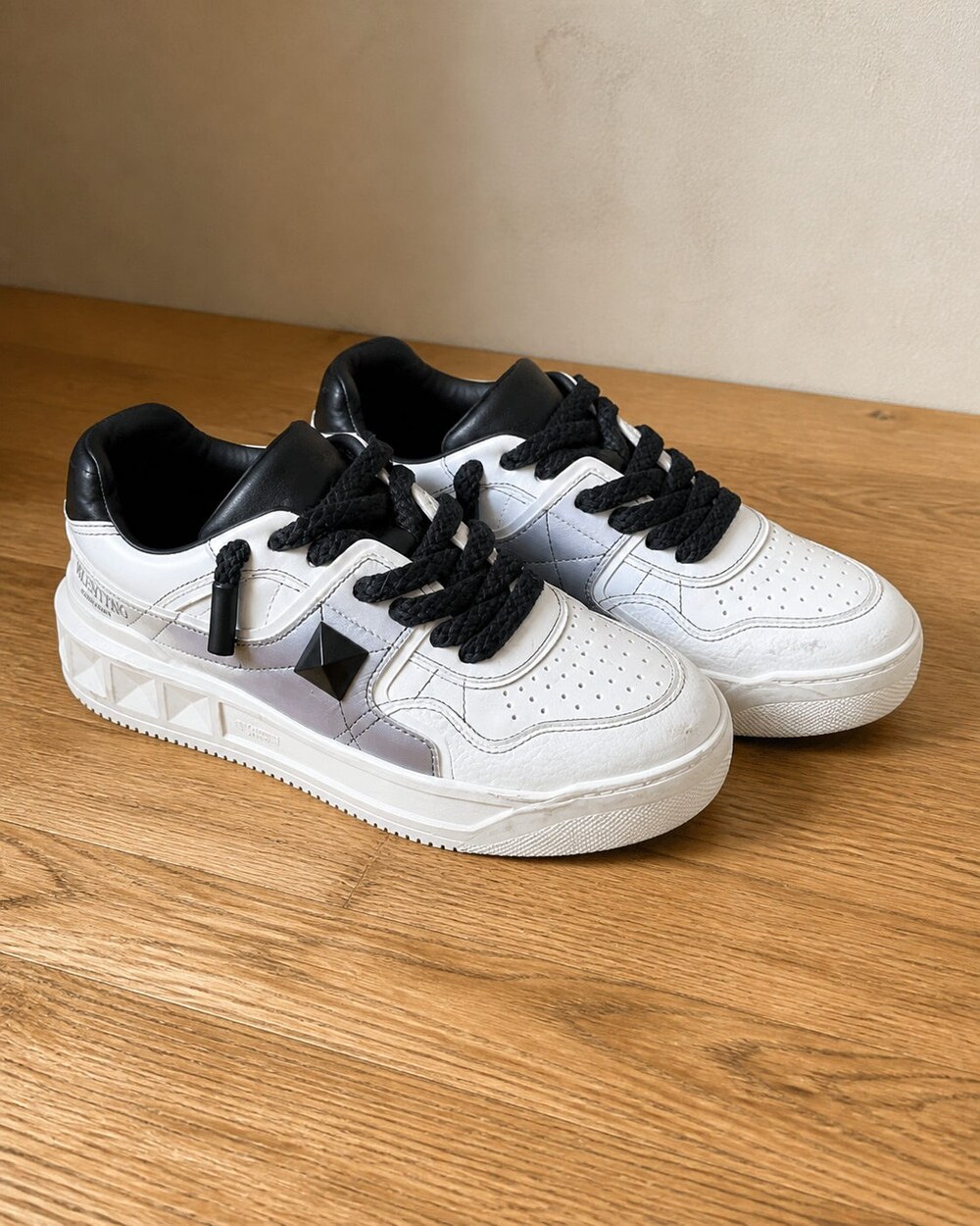 Valentino White Studded Sneakers US 9.5